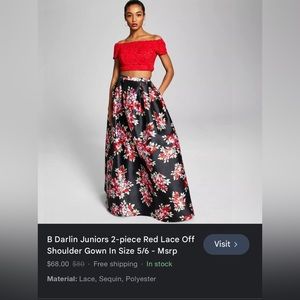 Red off the shoulder prom/Hoco dress (Never worn)